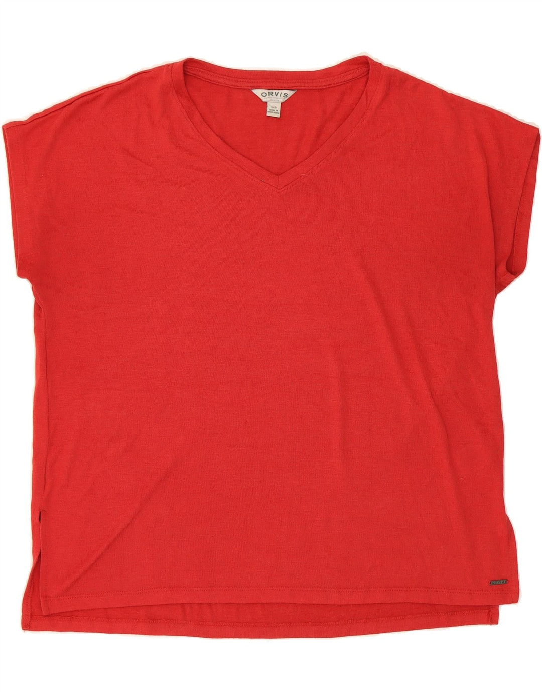 ORVIS Womens Oversized Blouse Top UK 16 Large Red Polyester Vintage Orvis and Second-Hand Orvis from Messina Hembry 