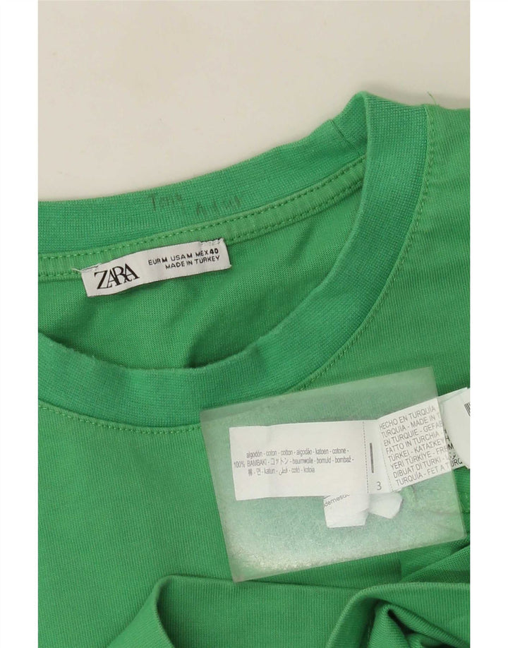 Zara Mens T-Shirt Top Medium Green Cotton