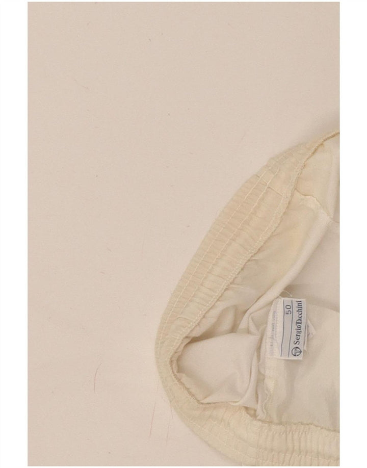Sergio Tacchini Mens Graphic Sport Shorts EU 50 Medium White Polyester