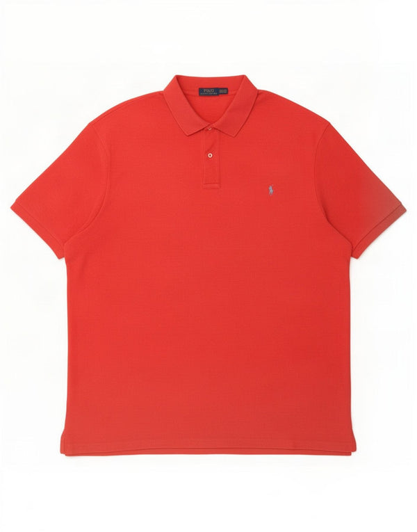 Polo Ralph Lauren Męska wysoka koszulka polo 4XL czerwona bawełniana