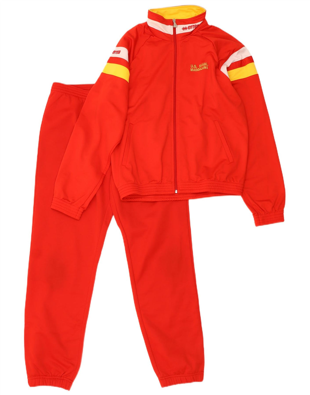Errea Mens Full Tracksuit Small Red Colourblock Polyester