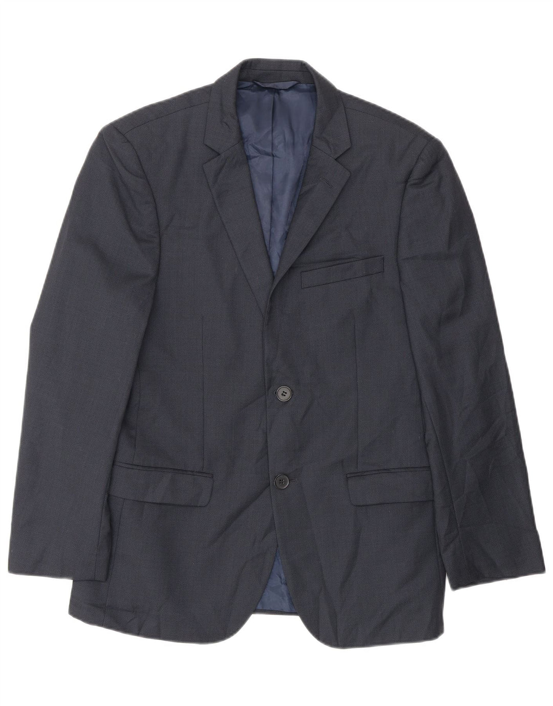 Dkny Herre 2 Button Slim Fit Blazer Jacket EU 46 Small Navy Blue Wool