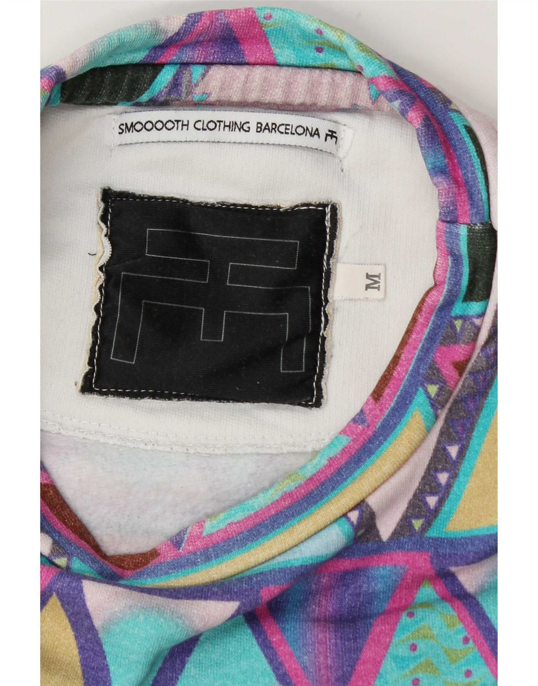 Vintage Womens Sweatshirt Jumper UK 14 Medium Multicoloured Geometric