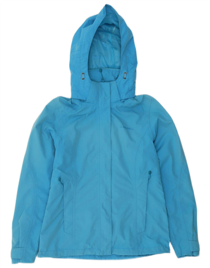 Giacca antipioggia con cappuccio da donna Schoffel UK 10 Small Blu Poliestere