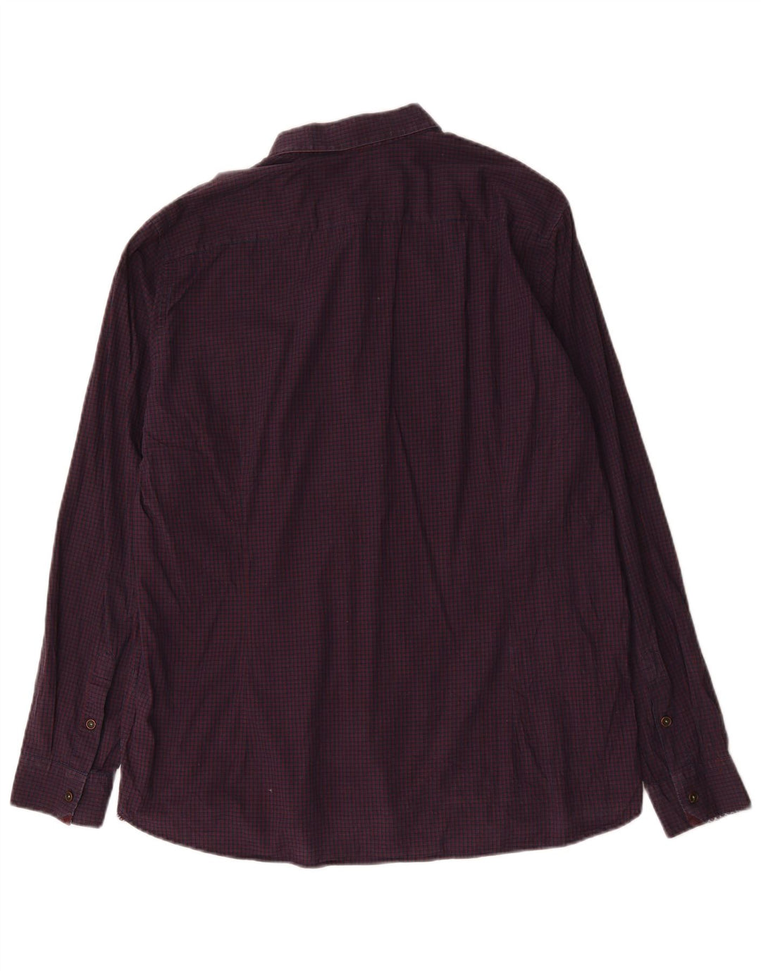 Camisa masculina Ted Baker tamanho 6 2XL algodão guingão roxo