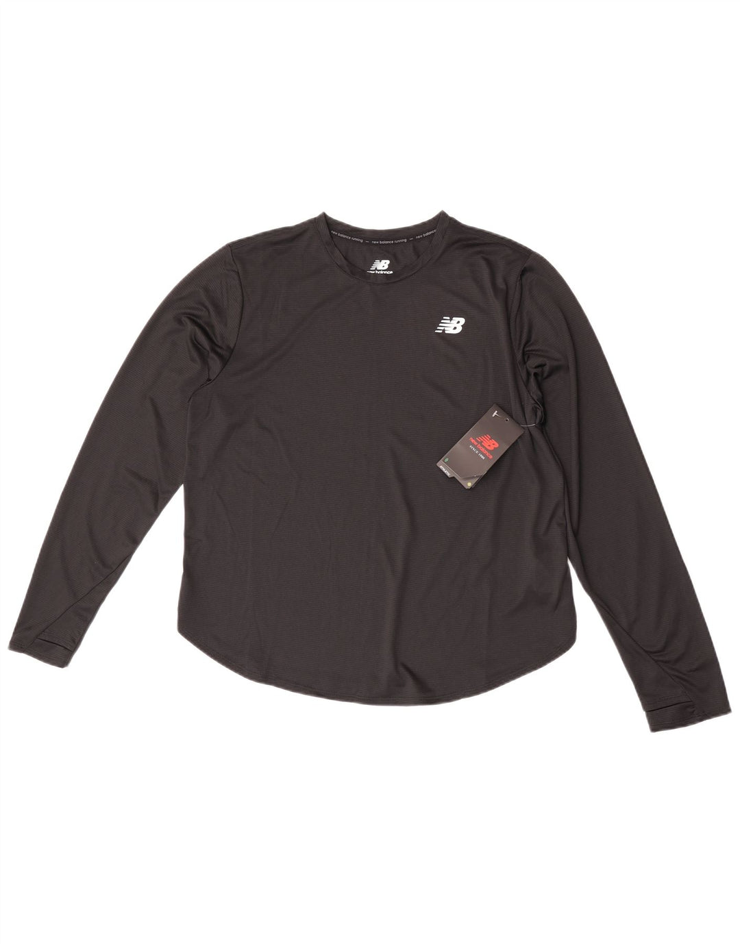 New Balance Womens Top Long Sleeve UK 16 Large Black Polyester