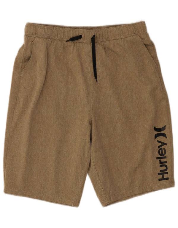 Hurley Boys Graphic Sport Shorts 12-13 Years Beige Polyester