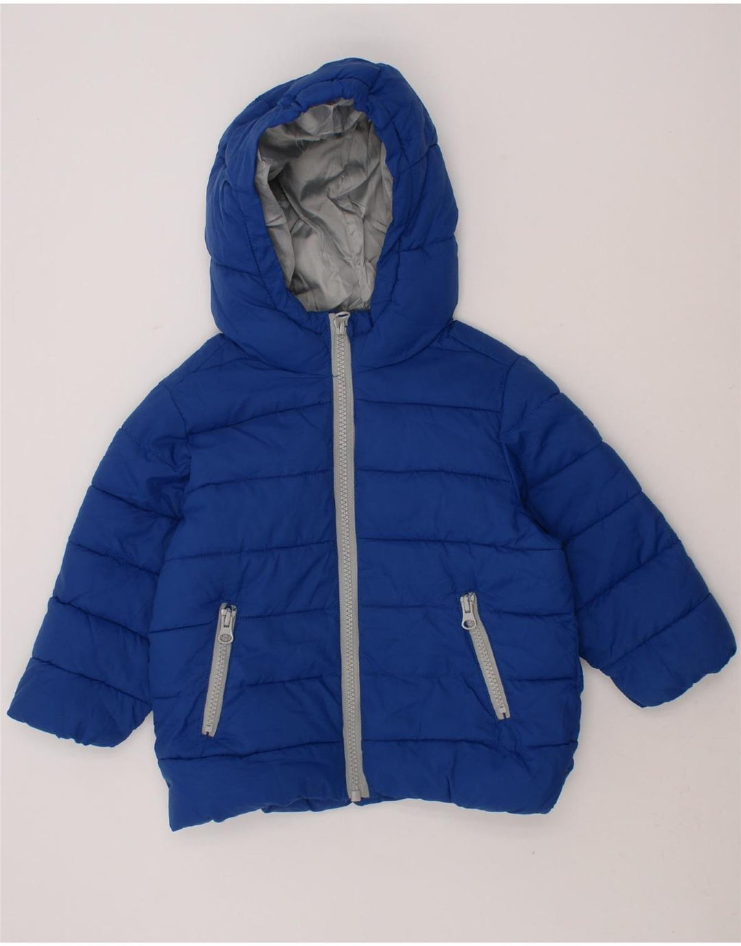 BENETTON Baby Boys Hooded Padded Jacket 12-18 Months Blue Polyester Vintage Benetton and Second-Hand Benetton from Messina Hembry 