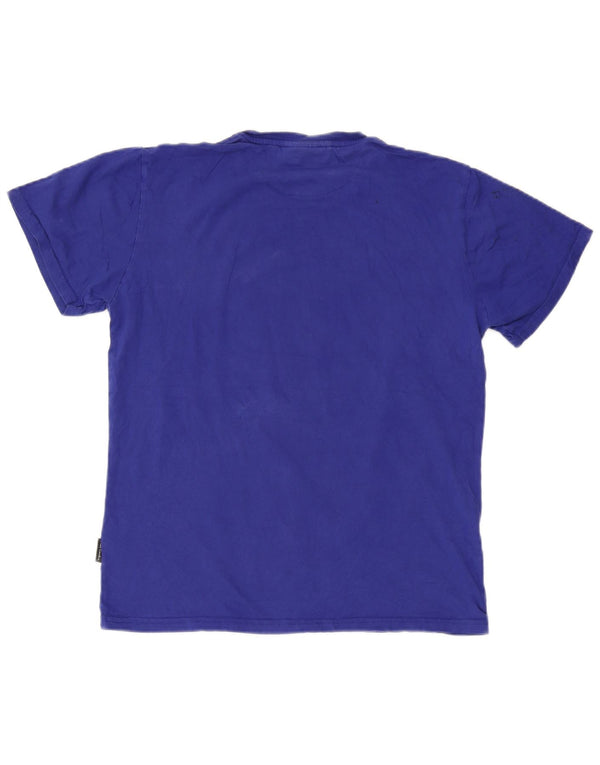 Pierre Cardin Mens Graphic T-Shirt Top Large Blue Cotton
