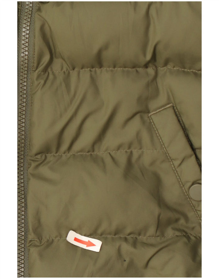 Giacca imbottita con cappuccio Nike da bambino 10-11 anni, poliestere kaki medio