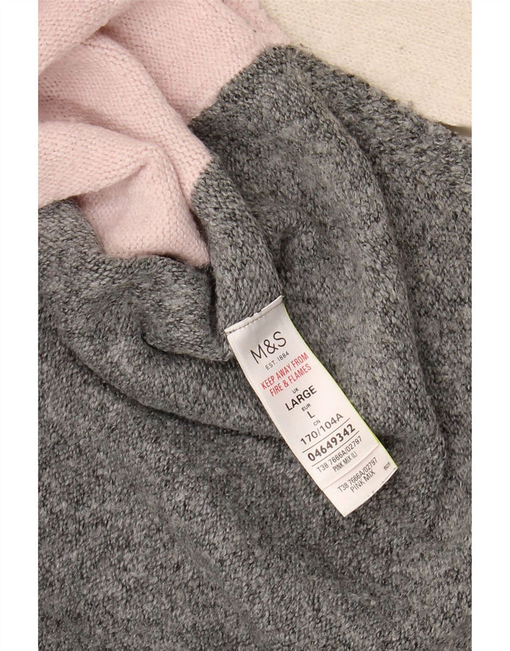 Marks & Spencer Womens Crew Neck Jumper Sweater UK 16 Large Grey