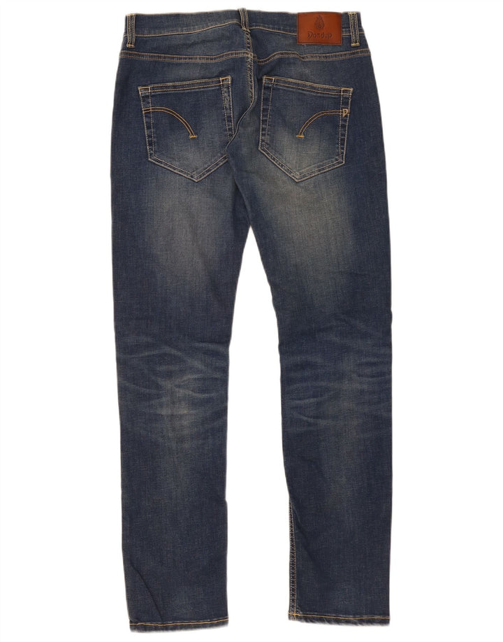 Dondup Womens Distressed Slim Jeans W32 L33 Blue Cotton