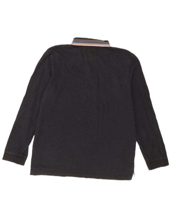 Crew Clothing Mens Long Sleeve Polo Shirt Large Black Cotton