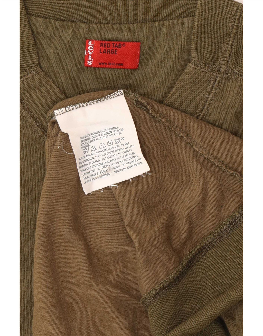 Levi's Mens T-Shirt Top Large Green Cotton