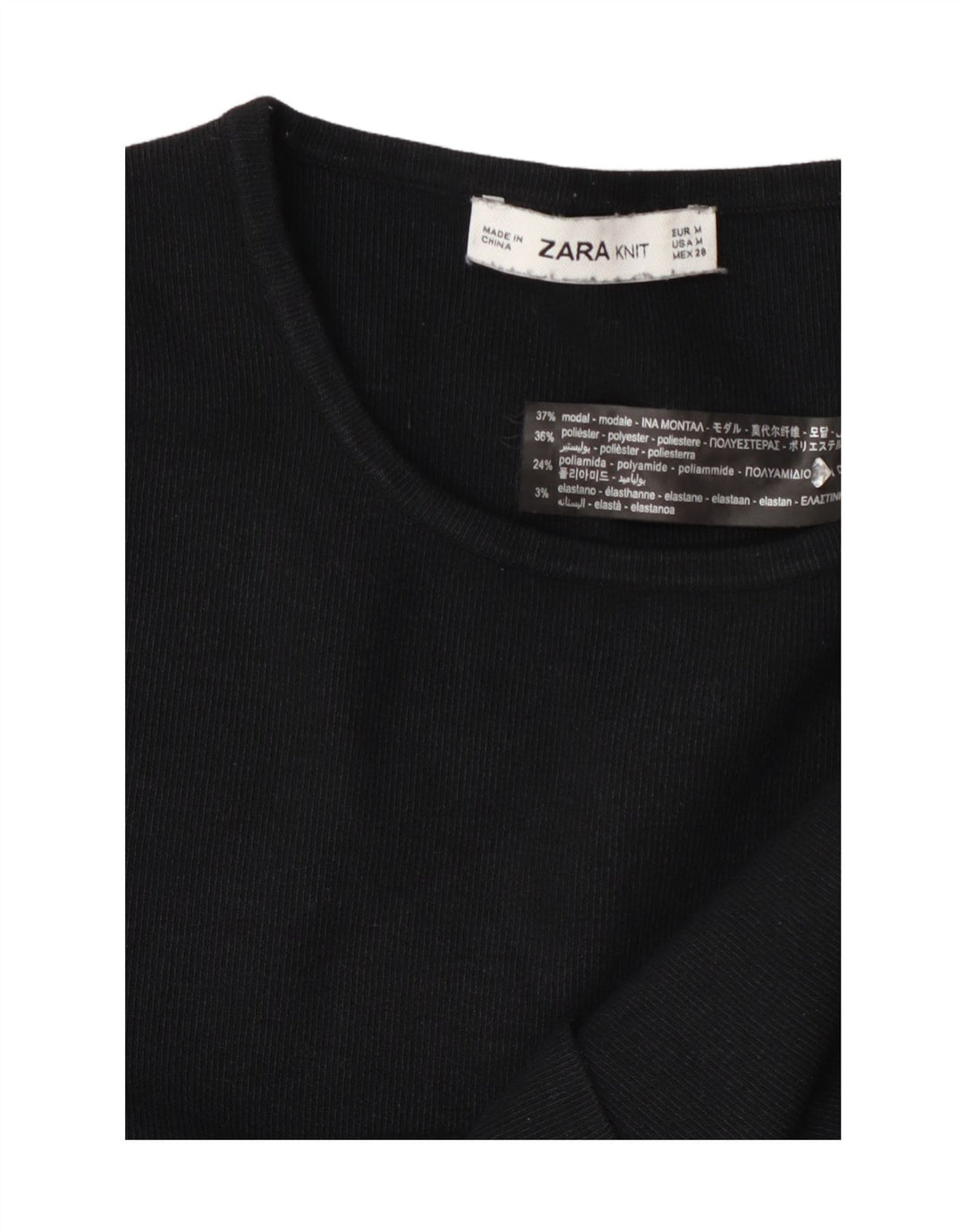 Zara Womens Jumper Sweater UK 14 Medium Black Colourblock Modal