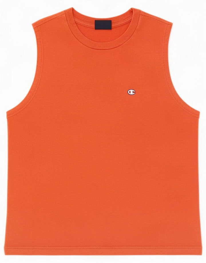 Champion Mens Vest Top Small Orange Cotton