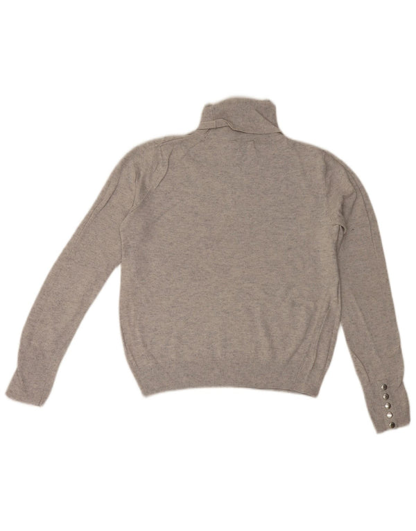 MINT VELVET Womens Roll Neck Jumper Sweater UK 10 Small Grey Cotton