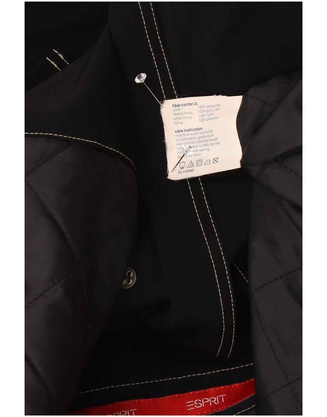 Esprit Damen Sherpa Pea Coat UK 18 XL Schwarz Polyester