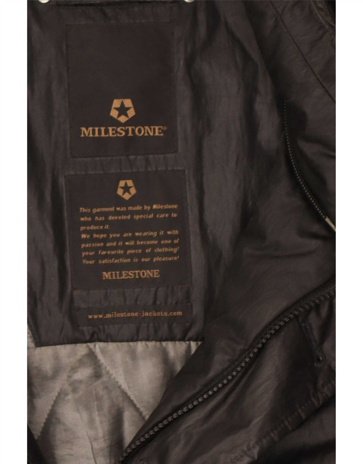 Milestone Herre Hooded Bomber Jacket UK 44 2XL Sort Polyester