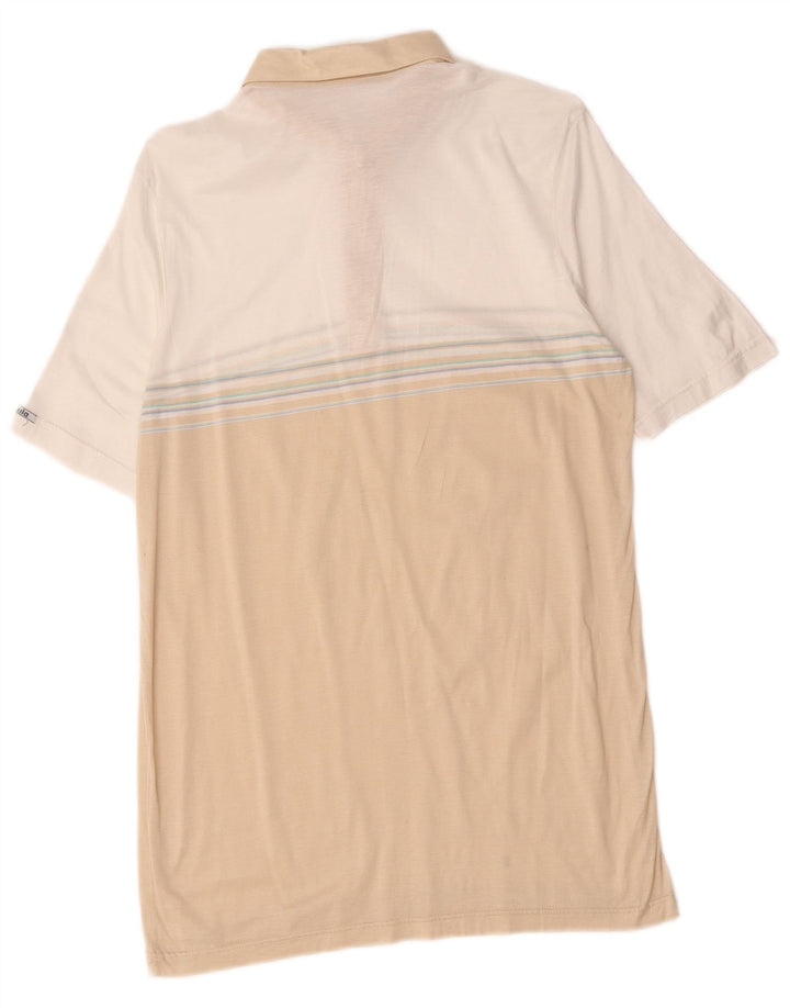 Baila Mens Polo Shirt Small Beige Colourblock Cotton