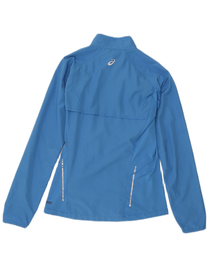 Asics Womens Tracksuit Top Jacket UK 8 Small Blue