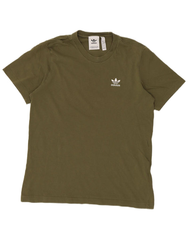 Adidas Mens Regular Graphic T-Shirt Top XS Kaki Coton