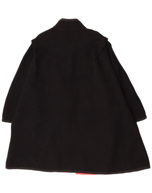 Vintage Womens Reversible Overcoat UK 14 Medium Black Colourblock