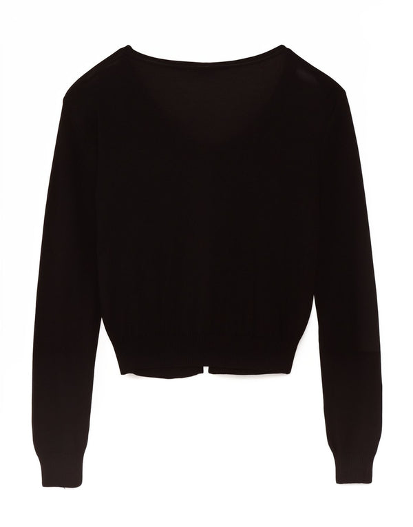 Max & Co. Damen Crop Cardigan Top UK 12 Medium Schwarz