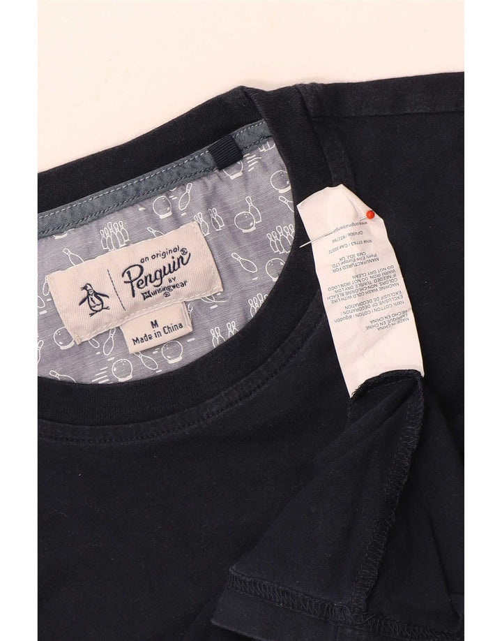 Camiseta Penguin Hombre Top Medium Azul Marino Algodón
