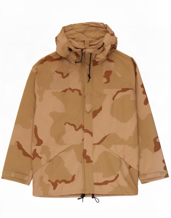Raven Herren-Regenjacke mit Kapuze, UK 40, Größe L, Beige, Camouflage-Nylon