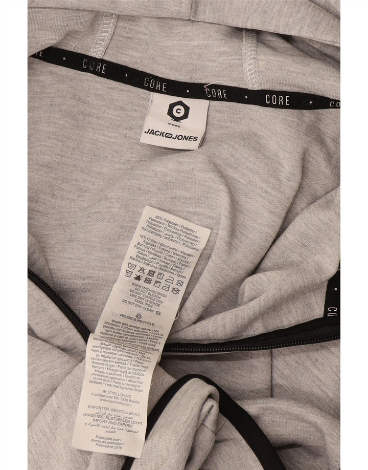 Jack & Jones Mens Zip Hoodie Sweater Medium Grey Polyester