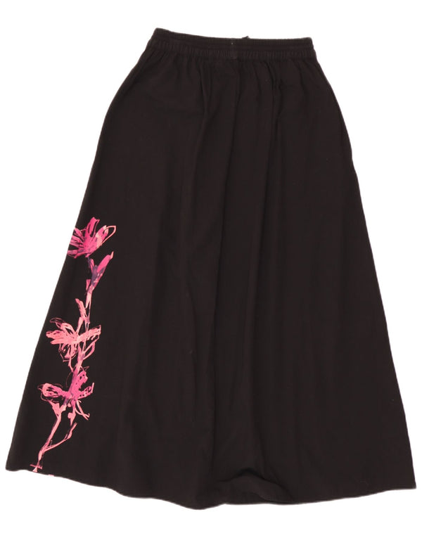 Desigual Gonna a trapezio da donna a vita alta piccola W27 in cotone floreale nero