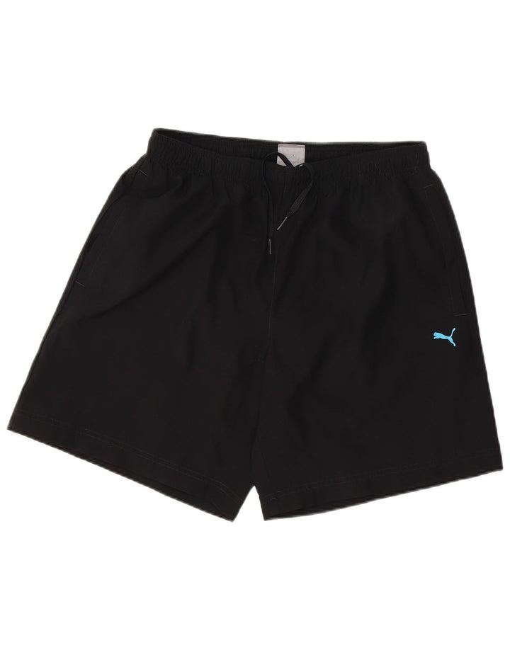 PUMA Mens Graphic Sport Shorts Medium  Black Polyester