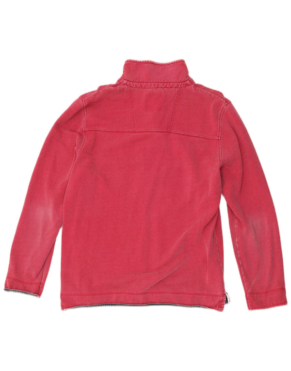 Crew Clothing Férfi cipzáras nyakú pulóver pulóver nagy rózsaszín pamut