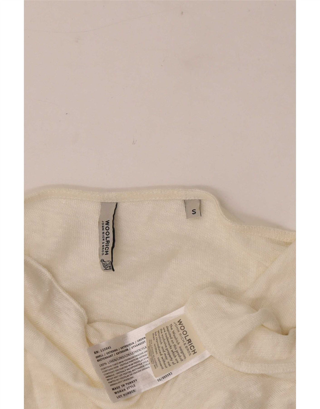 Woolrich ženska majica s otvorenim ramenima 3/4 rukava UK 10 Mala bijela