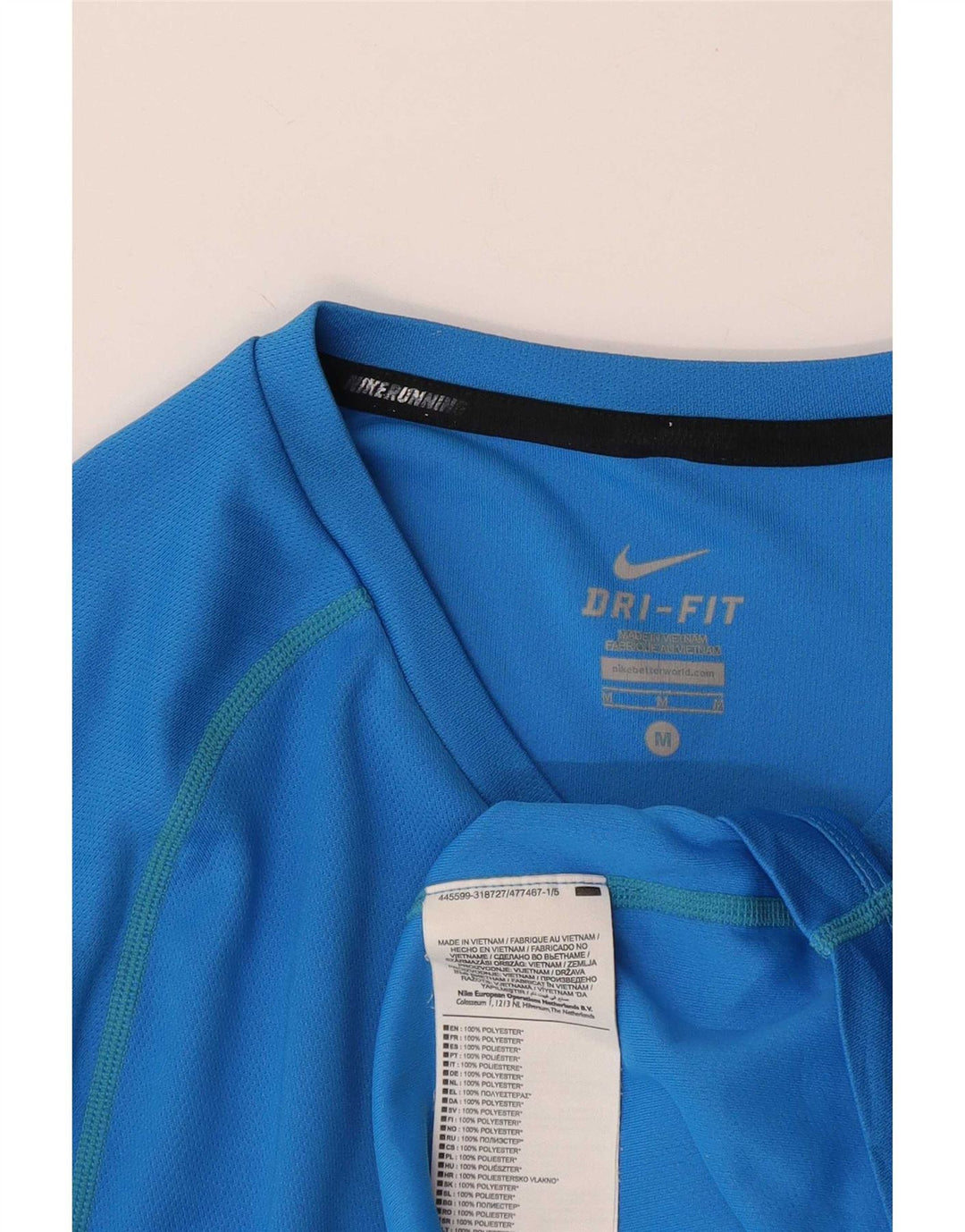 Nike Mens Dri Fit Camiseta Top Médio Azul Poliéster