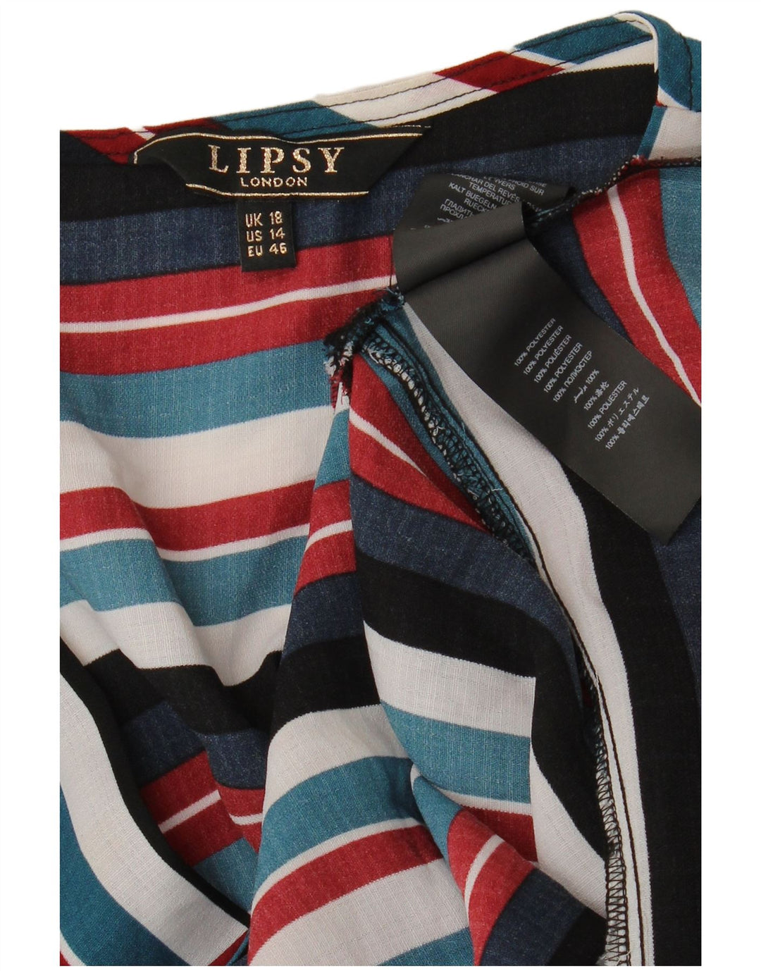 Lipsy Womens Shirt Blouse UK 18 XL  Multicoloured Striped Polyester