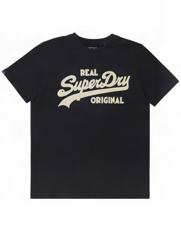 Superdry T-shirt graphique pour homme en coton bleu marine moyen