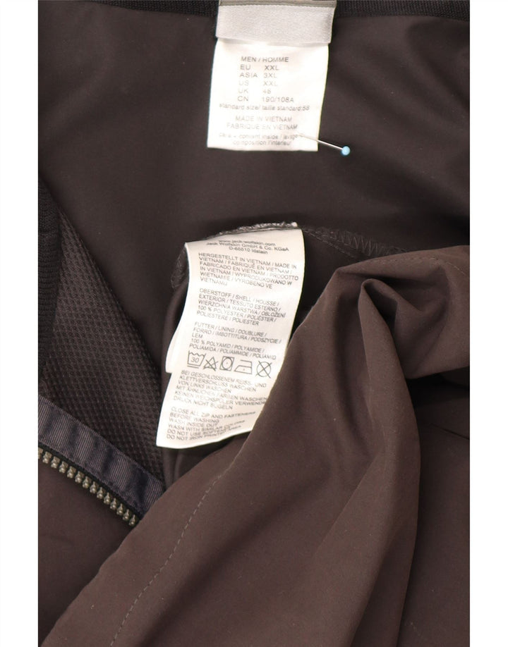 JACK WOLFSKIN Mens Hooded Rain Jacket UK 48 2XL Black Polyester