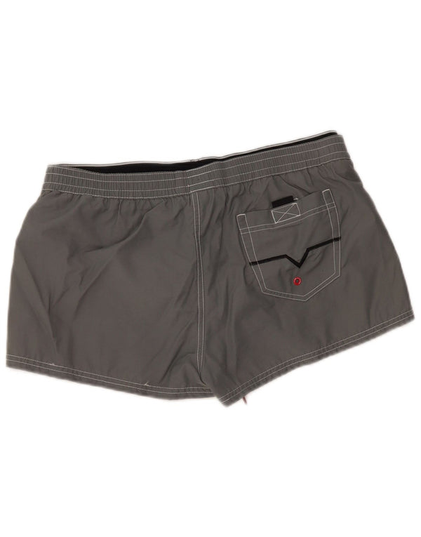 Diesel Womens Graphic Swimming Shorts UK 16 Large  Grey Cotton