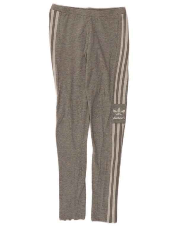 Adidas Damen Graphic Leggings UK 8 Small Graue Baumwolle