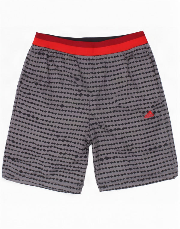 Adidas Boys Sport Shorts 13-14 Years Grey Geometric Polyester