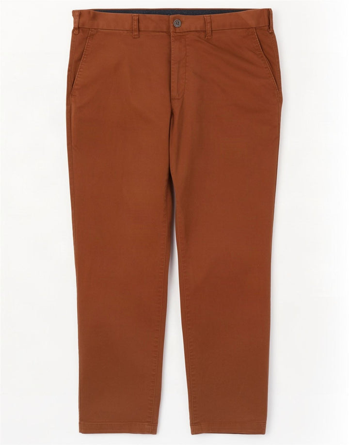 Marks & Spencer Mens Straight Regular Fit Chino Trousers W40 L29 Brown