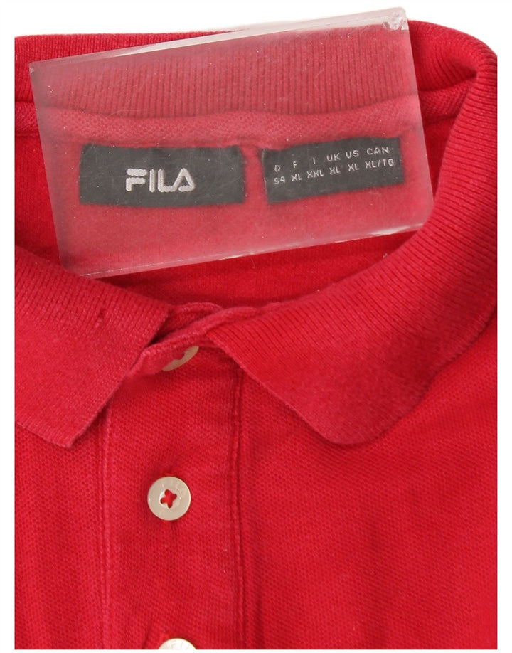 Fila Mens Polo Shirt XL Red Cotton