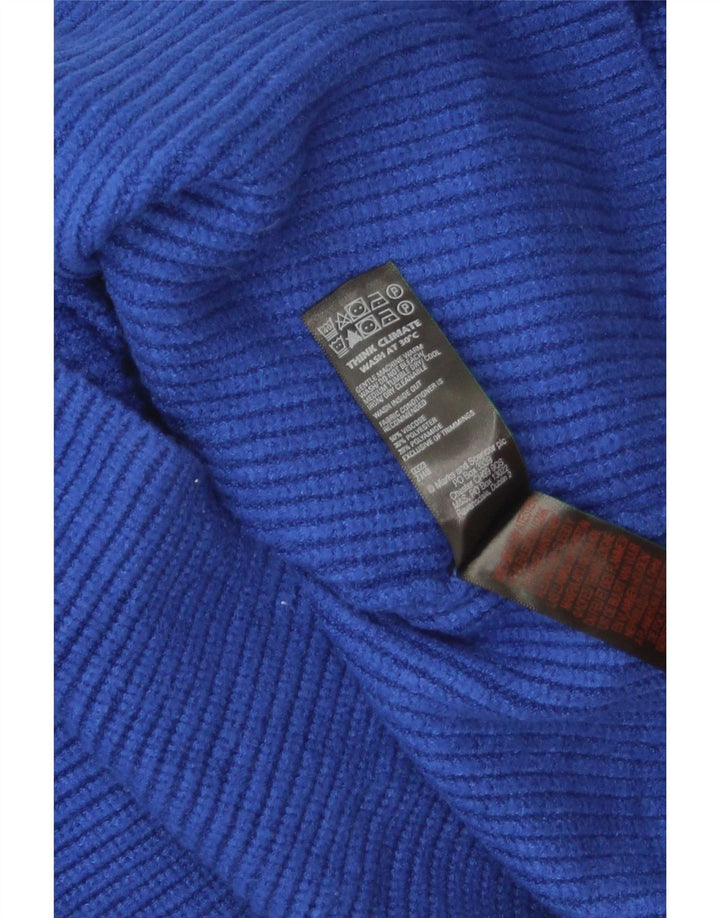 Marks & Spencer Womens Roll Neck Jumper Sweater UK 14 Medium Blue Viscose