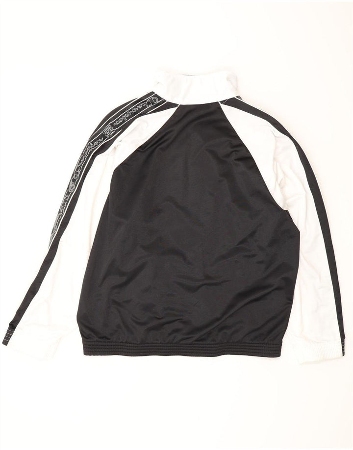 CHAMPION Mens Graphic Tracksuit Top Jacket Large Black Colourblock
