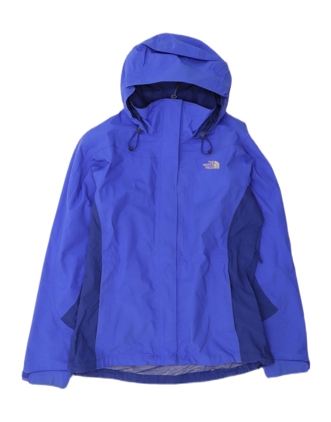 The North Face Womens Hooded Rain Jacket UK 14 Medium Blue Colourblock