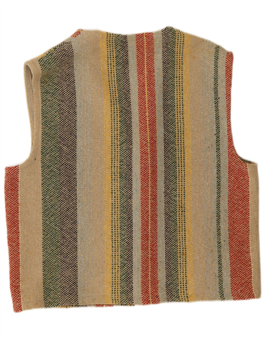 Gilet vintage da uomo grande in acrilico a righe multicolori