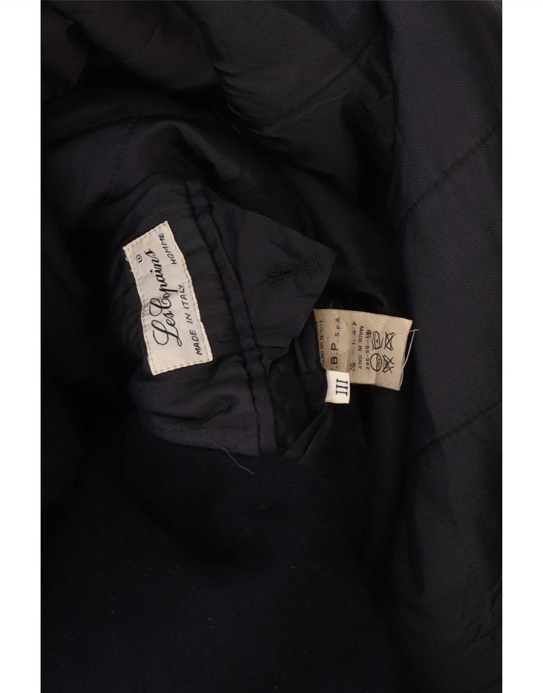 Les Copains Abrigo cruzado para hombre UK 36 Small Lana azul marino