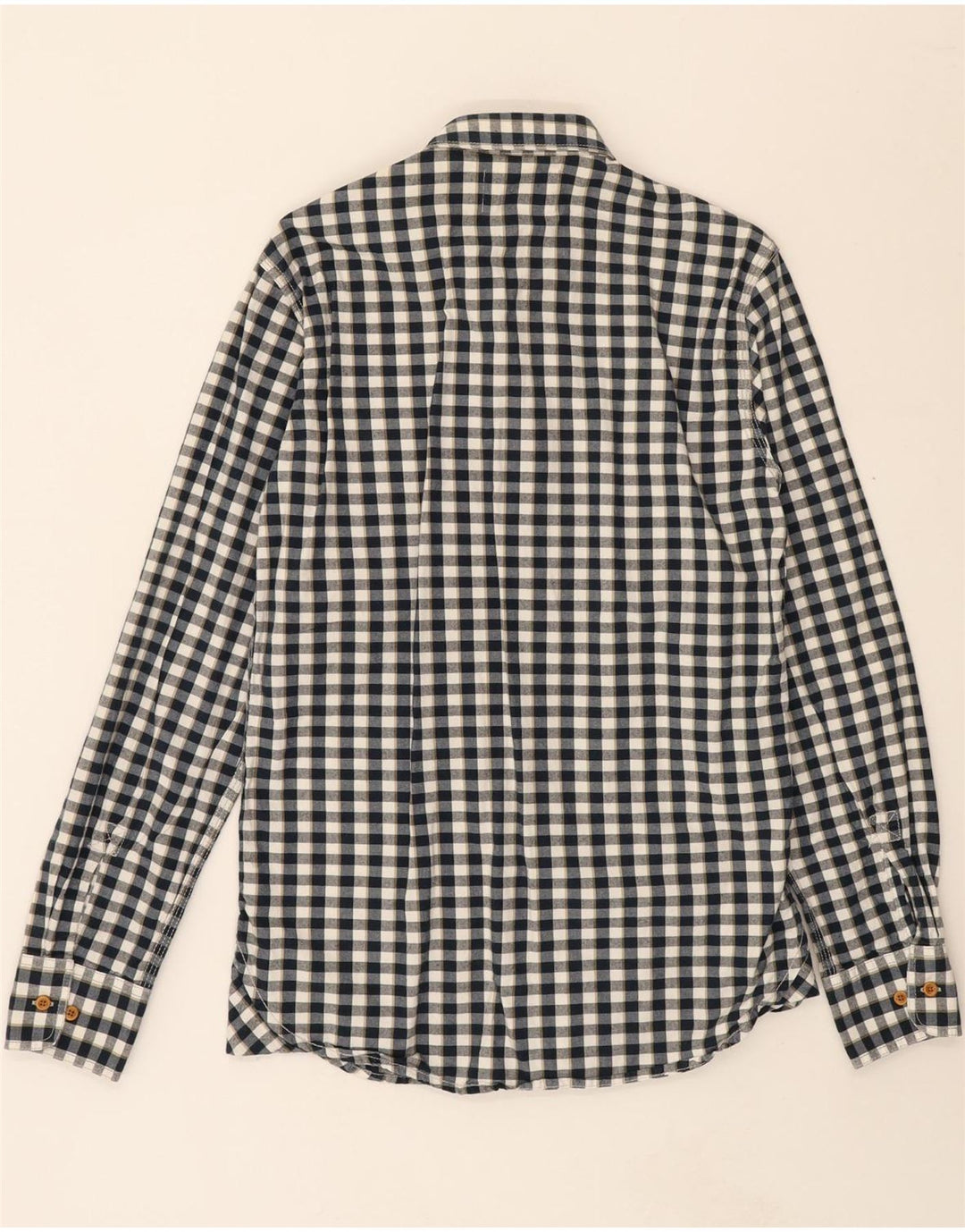 FRENCH CONNECTION Mens Regular Fit Flannel Shirt Small Navy Blue Check Vintage French Connection and Second-Hand French Connection from Messina Hembry 